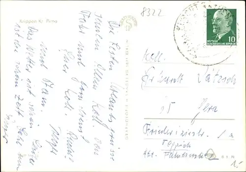 Ak Krippen Bad Schandau in Sachsen, Landgaststätte Ziegelscheune, Inneres