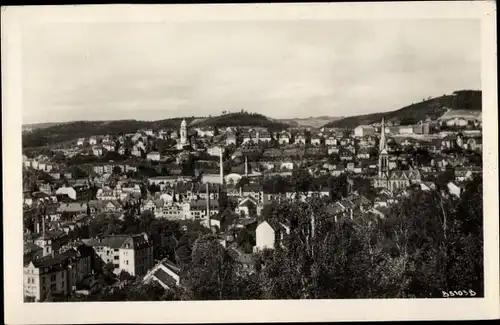 Ak Aue im Erzgebirge Sachsen, Blick vom Stadtpark, Kirchturm