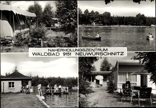 Ak Neuwürschnitz Oelsnitz im Erzgebirge, Naherholungszentrum Waldbad, Zeltplatz, Bungalowdorf