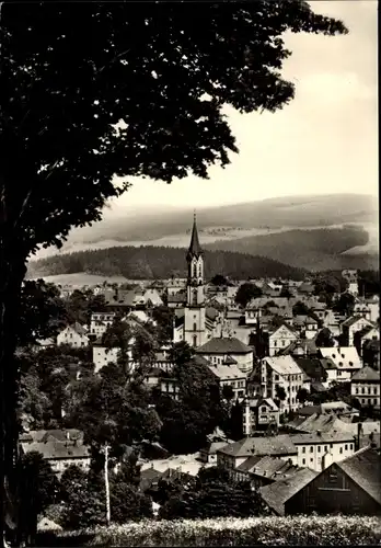 Ak Eibenstock im Erzgebirge Sachsen, Ortsansicht mit Kirche