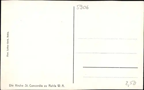 Ak Ruhla in Thüringen, St. Concordia Kirche mit Friedhof