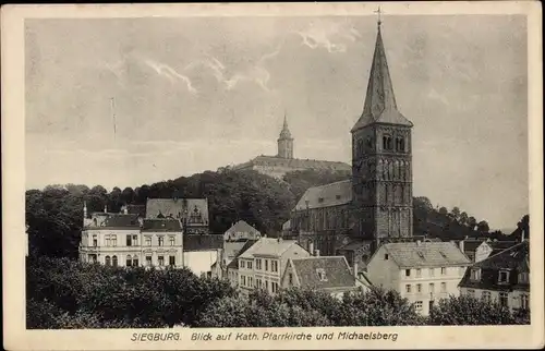 Ak Siegburg an der Sieg, Kath. Pfarrkirche und Michaelsberg
