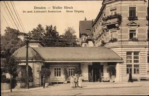 Ak Dresden Weißer Hirsch, Dr. med. Lahmann´s Sanatorium, Neuer Eingang