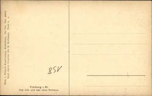 Künstler Ak Hoffmann, H., Freiburg im Breisgau, Altes und neues Rathaus, Trachten, Dackel