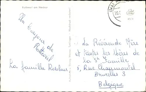 Ak Rottweil am Neckar, Teilansicht, Kirche