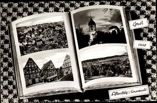 Passepartout Ak Altensteig im Schwarzwald Württemberg, Ortsansichten, Kirche