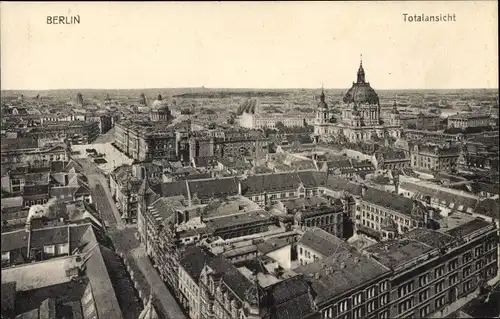 Ak Berlin Mitte, Totalansicht, Schloss, Dom