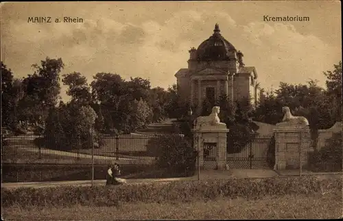 Ak Mainz am Rhein, Krematorium
