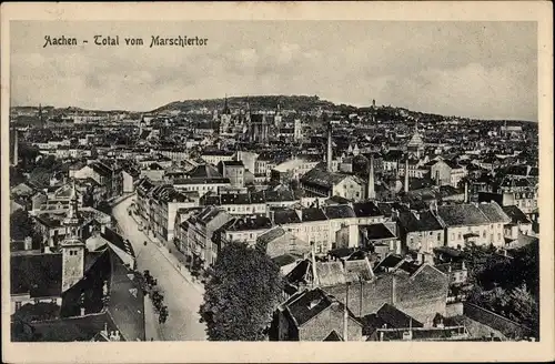 Ak Aachen in Nordrhein Westfalen, Totalansicht vom Marschiertor