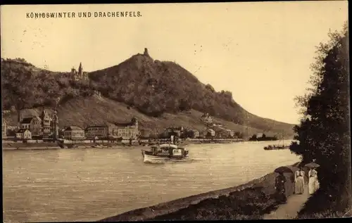 Ak Königswinter am Rhein, Drachenfels, Dampfer
