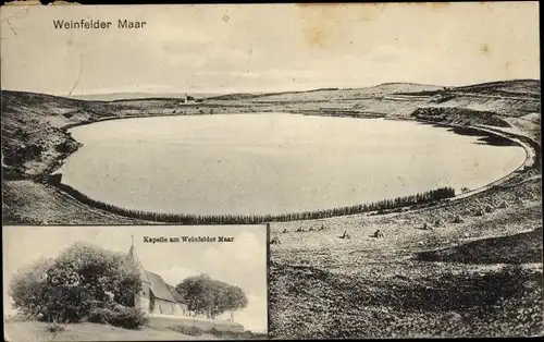 Ak Schalkenmehren in der Eifel, Weinfelder Maar, Kapelle