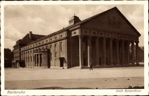 Ak Karlsruhe in Baden, Städt. Konzerthaus