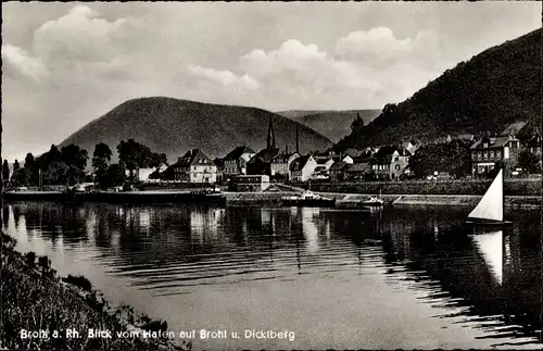 Ak Brohl am Rhein, Dicktberg, Blick vom Hafen