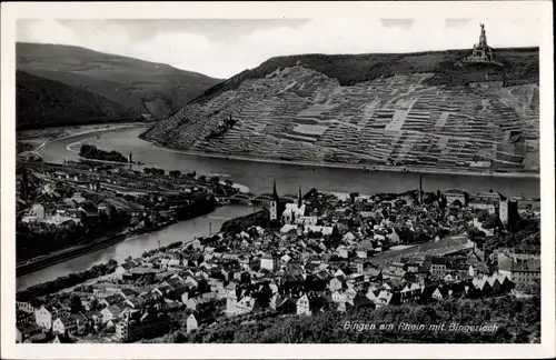 Ak Bingen am Rhein, Gesamtansicht mit Bingerloch