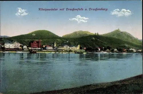 Ak Königswinter am Rhein, Drachenfels, Drachenburg