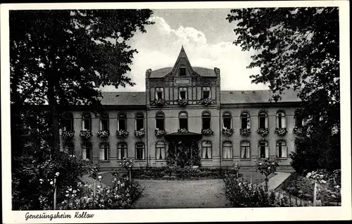 Ak Kollow in Lauenburg, Kurheim, Genesungsheim, Park