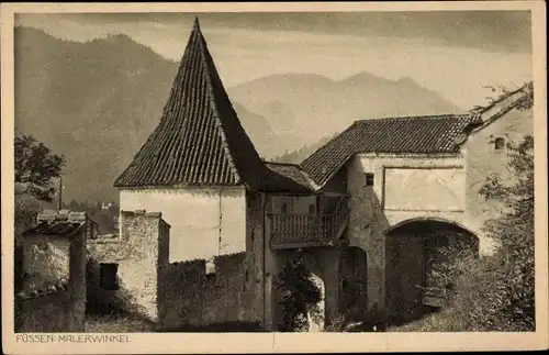 Ak Füssen im Ostallgäu, Malerwinkel, Turm