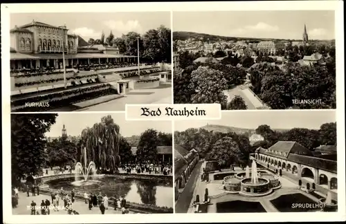 Ak Bad Nauheim in Hessen, Kurhaus, Teilansicht, Trinkkuranlage, Sprudelhof