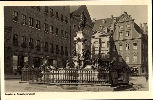 Ak Augsburg in Schwaben, Augustusbrunnen