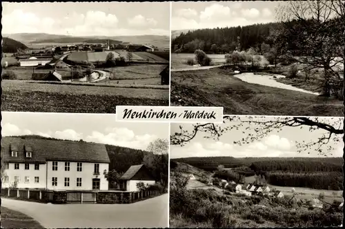 Ak Neukirchen Waldeck Lichtenfels in Hessen, Panorama, Teilansichten, Gebäude