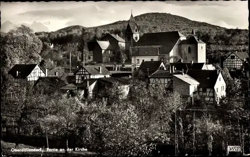 Ak Oberdollendorf Königswinter am Rhein, Partie an der Kirche