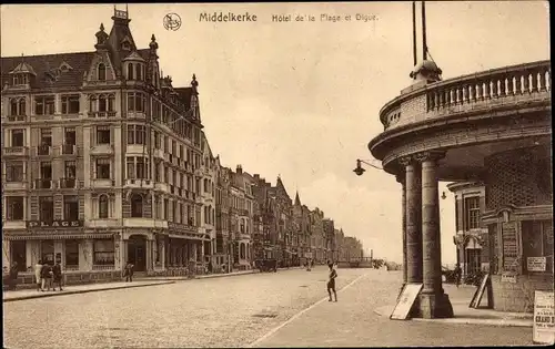 Ak Middelkerke Westflandern, Hotel de la Plage et Digue