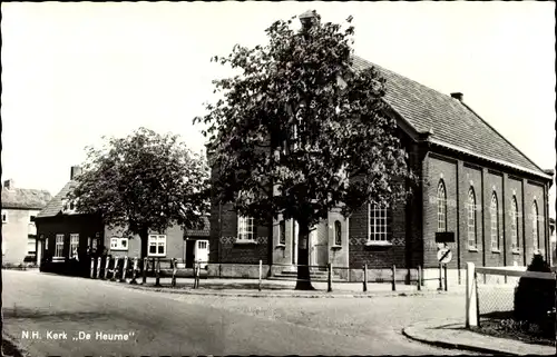 Ak De Heurne Aalten Gelderland Niederlande, N. H. Kerk, Café Bruggink