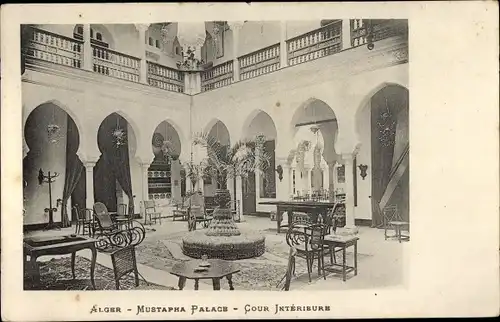 Ak Algier Alger Algerien, Mustapha Palace, Cour Interieure