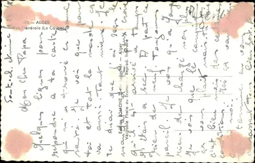 Ak Algier Alger Algerien, Vue generale la Casbah