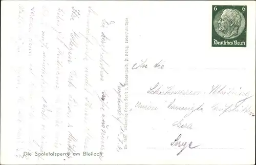 Ak Schleiz, Die Saaletalsperre von der Gans gesehen