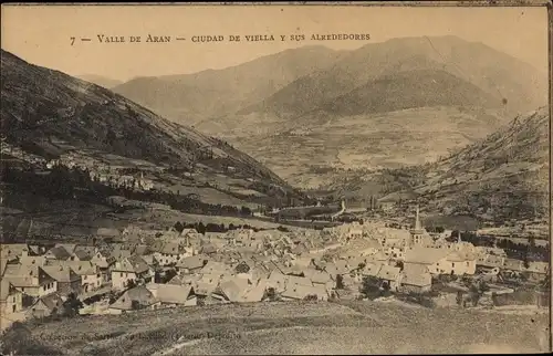Ak Les Val d’Aran Valle de Aran Katalonien, Ciudad de Viella y sus Alrededores