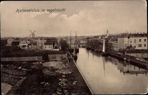 Ak Hellevoetsluis Südholland, vogelvlucht