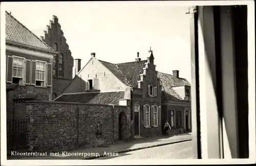 Ak Assen Drenthe Niederlande, Kloosterstaat met Kloosterpomp