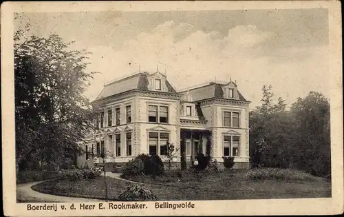 Ak Bellingwolde Groningen, Boerderij v. d. Heer E. Rookmaker