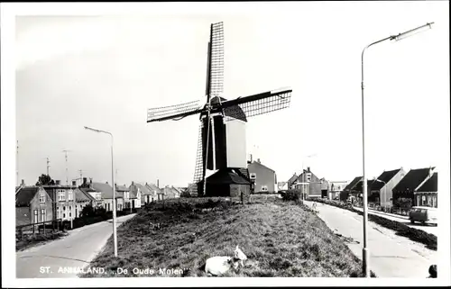 Ak Sint Annaland Zeeland Niederlande, De Oude Molen, Windmühle