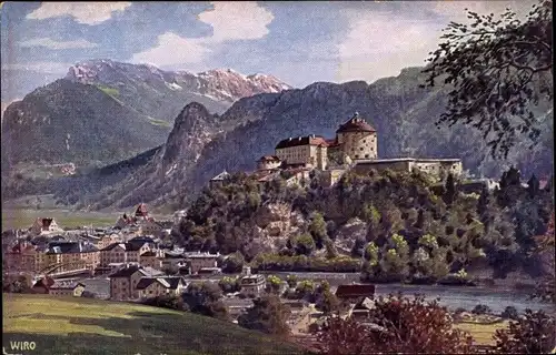 Ak Kufstein in Tirol, Totalansicht, Kaisergebirge