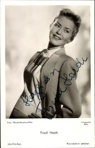 Ak Schauspielerin Friedl Hardt, Portrait, Autogramm