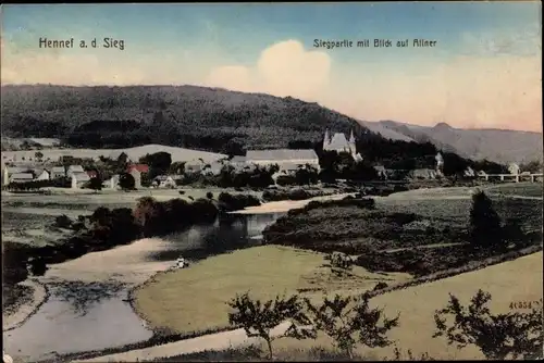 Ak Hennef an der Sieg, Siegpartie mit Blick auf Allner