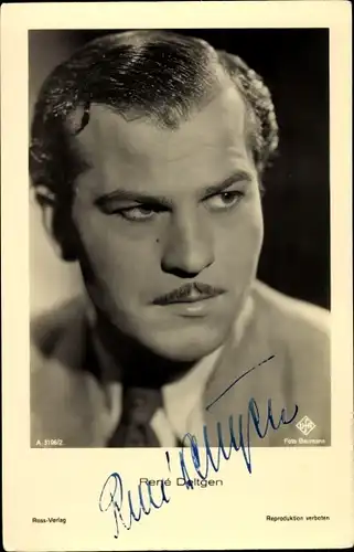 Ak Schauspieler Rene Deltgen, Portrait, Autogramm