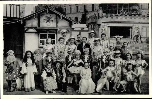 Ak C.H. Schäfers Zirkus Stadt Liliput, Liliputaner, München Solln, Memlingstraße 11