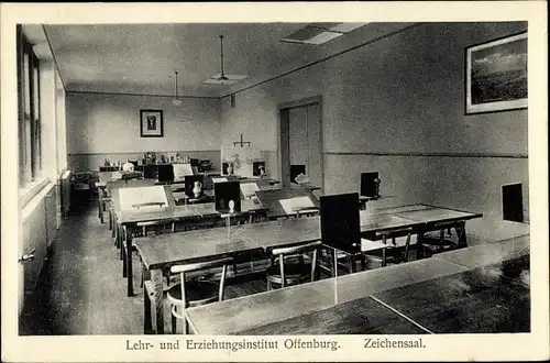 Ak Offenburg in Baden Schwarzwald, Lehr- und Erziehungsinstitut, Zeichensaal
