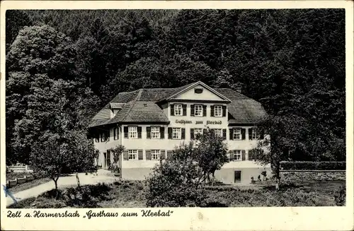 Ak Zell am Harmersbach Schwarzwald Baden, Gasthaus und Pension zum Kleebad