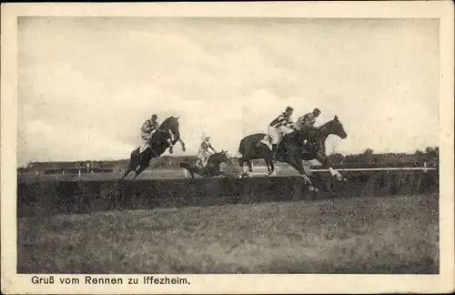 Ak Iffezheim am Rhein, Pferderennen