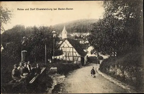 Ak Ebersteinburg Baden Baden am Schwarzwald, Ruine und Dorf