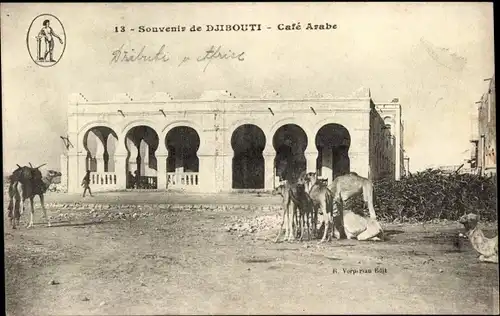 Ak Djibouti Dschibuti, Cafe Arabe, arabisches Kaffeehaus