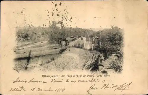 Ak Porto Novo Benin, Debarquement des Futs d'Huille de Palme