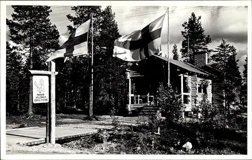Foto Ak Rovaniemi Finnland, Blick auf ein Holzhaus