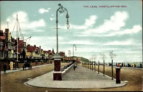 Ak Westcliff on Sea Southend on Sea Essex England, the Leas, Straßenpartie