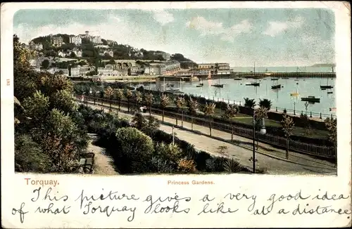 Ak Torquay Devon England, Princess Gardens
