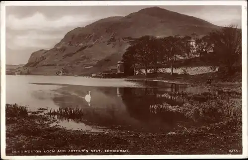 Ak Edinburgh Schottland, Duddingston Loch and Arthur's Seat